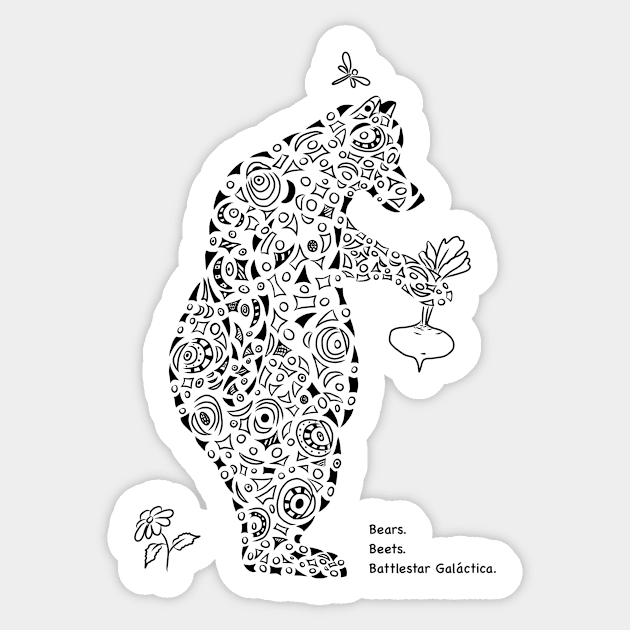 Bear Beets Battlestar Galactica Ornamental Design Sticker by JakoRila